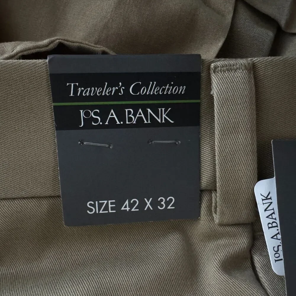 New JoS. A. Bank Travelers Brushed Twill Pant Wrinkle Resistant Mens Size 42x32
